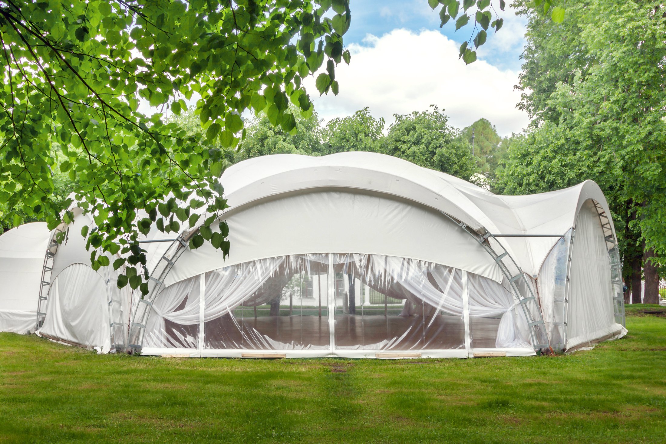 White large luxury camping party tent glamping for sustainable living