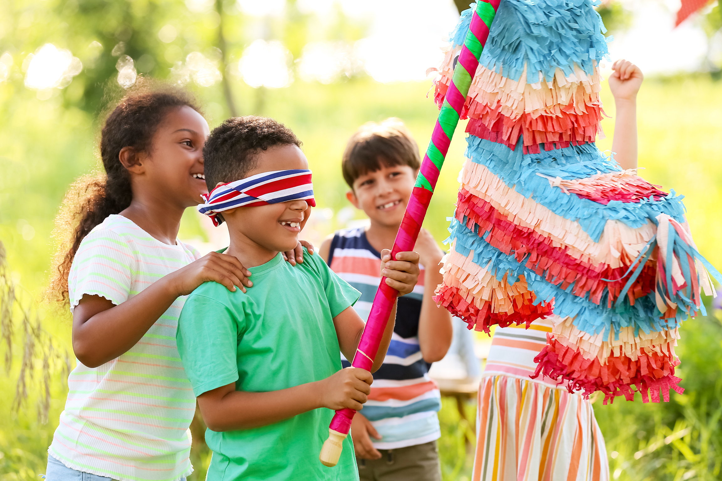 Cute Children at Pinata Birthday Party