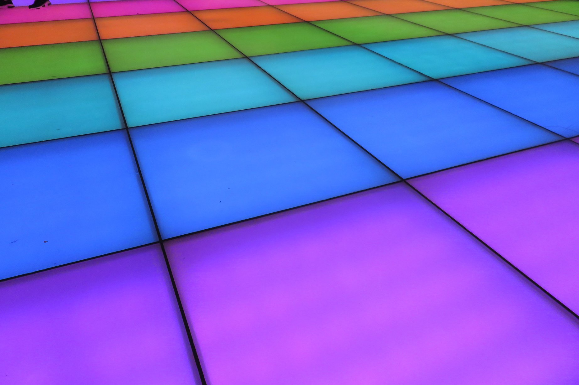 colorful square shape lighting of disco dance floor